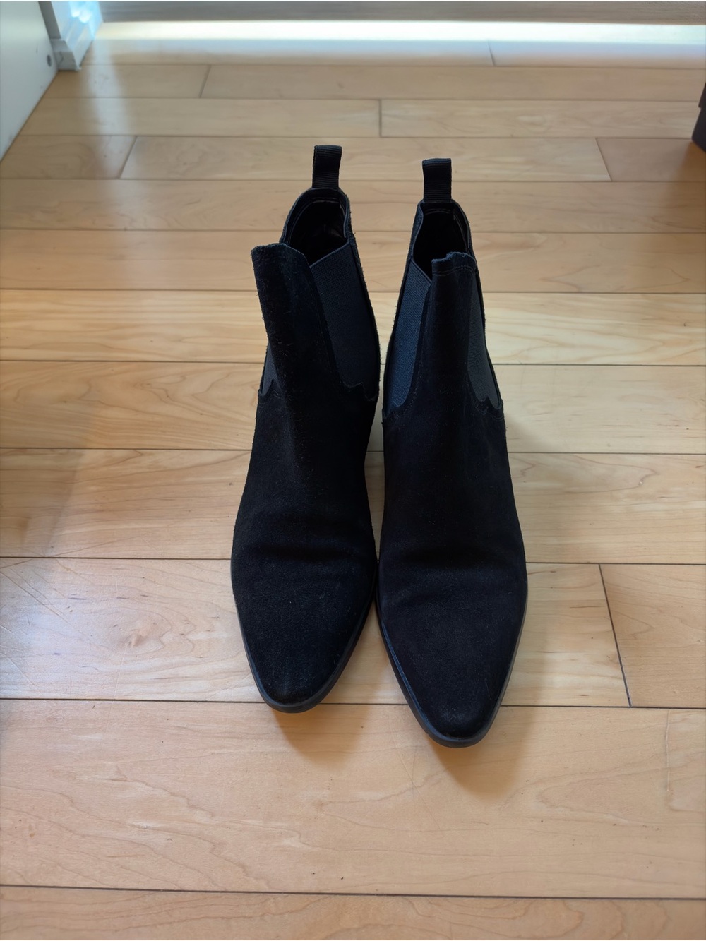 Black Suede Chelsea Boots - Women’s Slip-On Ankle Boots